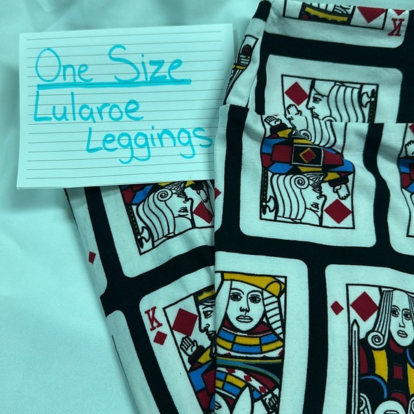 OS LuLaRoe Card Deck Pattern Leggings - Picture 1 of 4